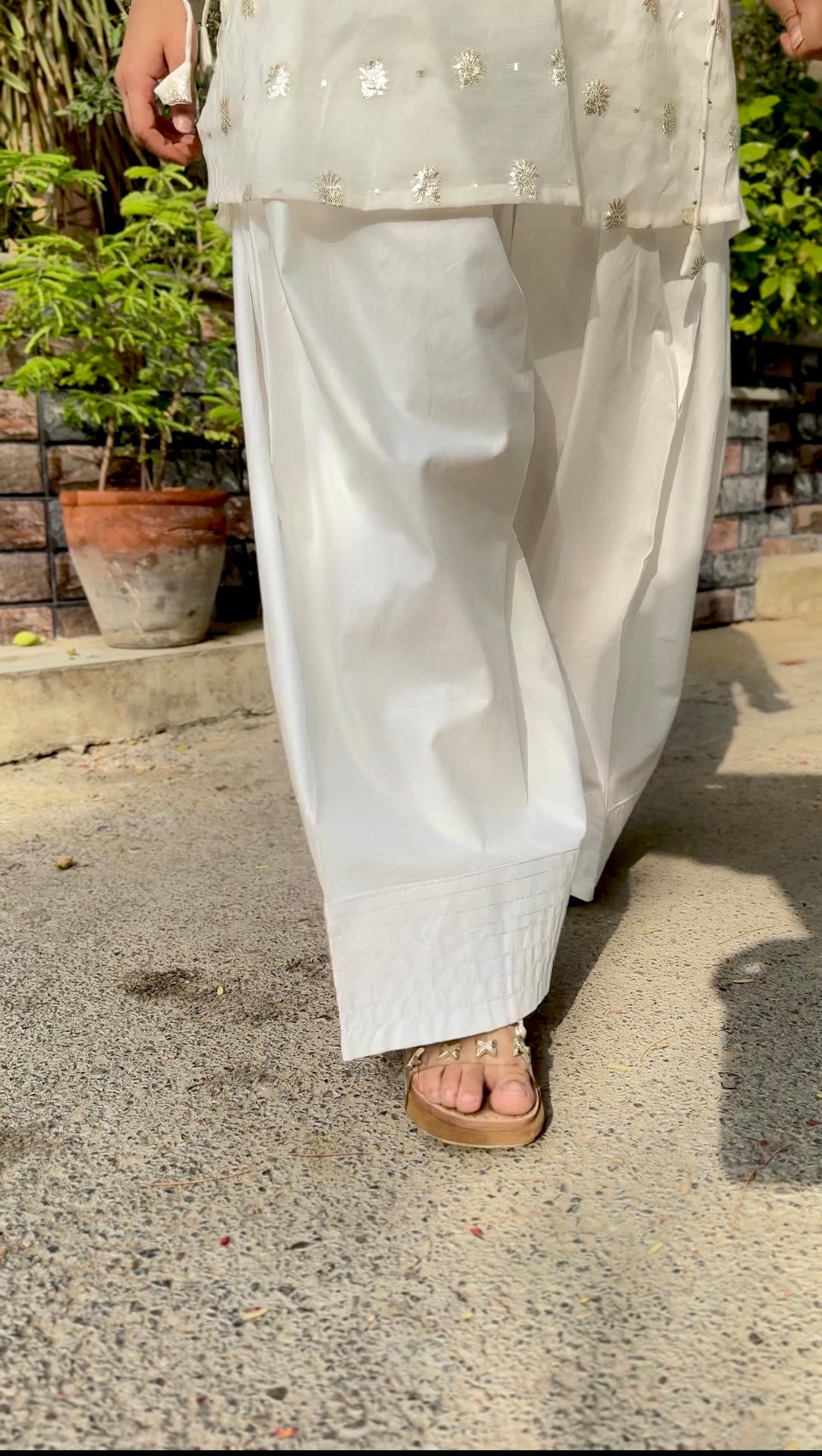 Farshi Shalwar (Off_White + Milky White)