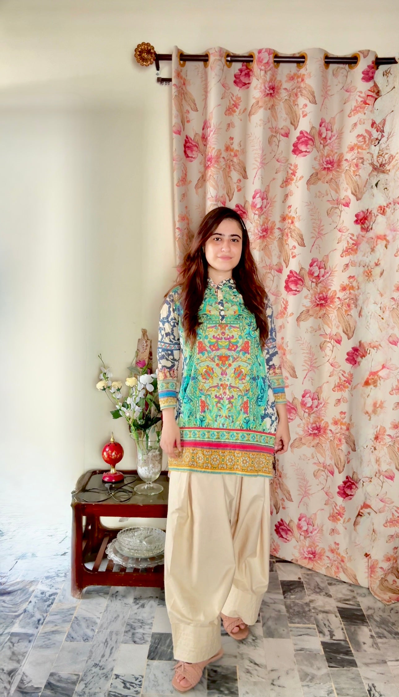 Farshi Shalwar (Skin, Beige)